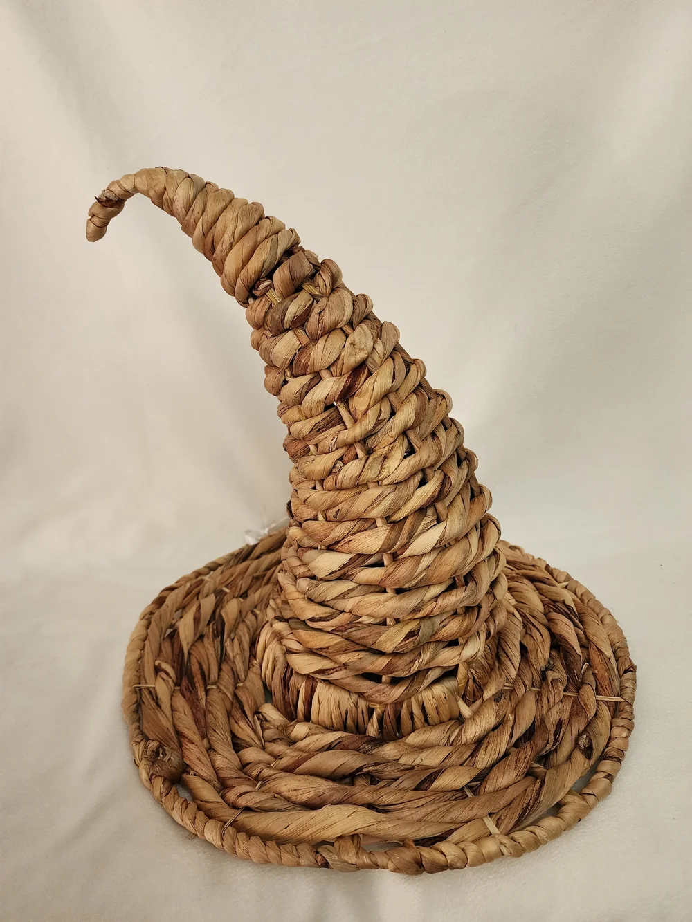 Handwoven Natural Straw Witch Hat - Home Accent